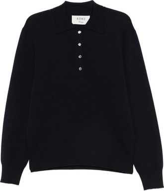 R&oacute;he Button-placket Polo Sweater