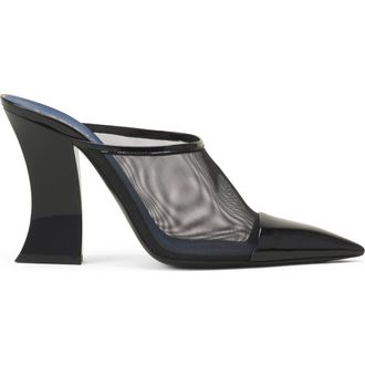 Lanvin Nocturne Mule In Mesh And Patent Leather in Black at Nordstrom, Size 38.5