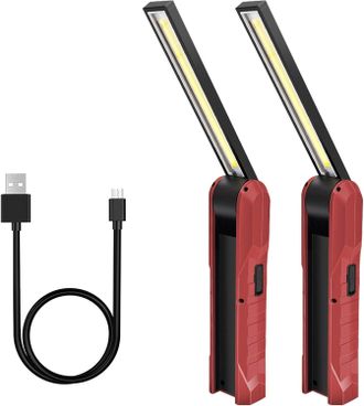 OEM 2 Piezas De Luz De Trabajo Led Recargable, L&aacute;mpara Mec&aacute;nica De 5 Modos, L&aacute;mpara De Antorcha Plegable Con Base Magn&eacute;tica, L&aacute;mpara De Inspecci&oacute;n Para Ac