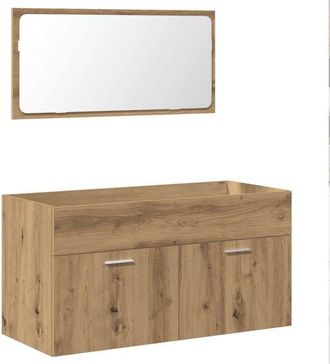 vidaXL Mobile da Bagno con Specchio Rovere Artigianale Truciolato - Vidaxl