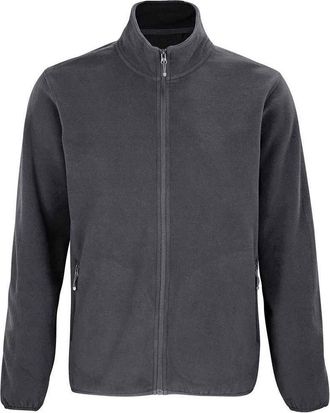 SOLS Heren Factor Fleecejack met rits (Houtskool Grijs Effen)