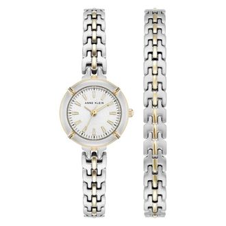 Anne Klein Quartz Silver Dial Ladies Watch and Bracelet Set AK-5231TTST
