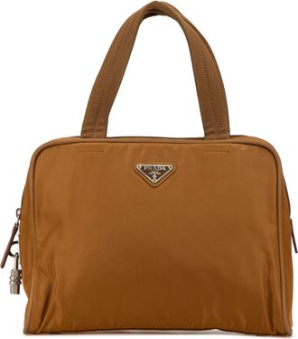 Prada Womens Handbag Top Handle Zipper - Brown Textile - One Size