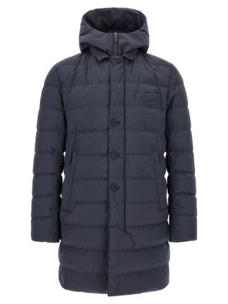 Herno Blue Polyester Full-Length Mens Jacket