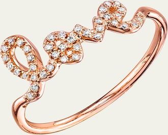 Sydney Evan 14k Gold Diamond Love Script Ring