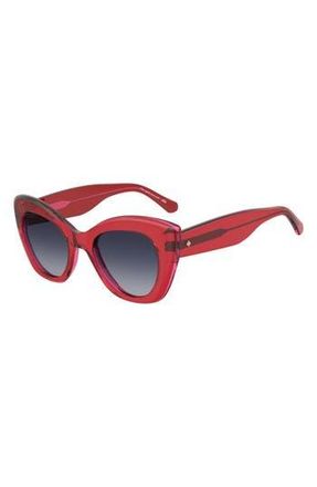Kate Spade New York dominica 49mm gradient rectangular sunglasses in Cherry/Dark Grey Sf at Nordstrom Rack