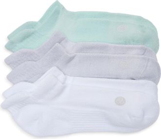 Zella 3-Pack Tab Ankle Socks in Teal Tide at Nordstrom, Size 6-8.5