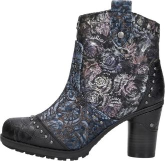 Mustang Enkellaarsjes Hak - Dames - Cowboylaarzen - Veelkleurig - 38 EU - Leer - Schoenen