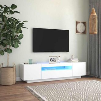 vidaXL Vidaxl - Mobile Porta tv con Luci led Bianco 160x35x40 cm