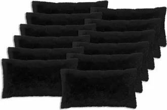 vidaXL Funda De Almohada 12 Pcs Heerlen Negro 40 X 80 Cm Fleece Pv Vidaxl