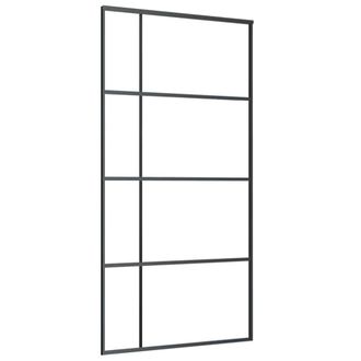 Berkfield Home Sliding Door Frosted ESG Glass & Aluminium 102.5x205 cm Black