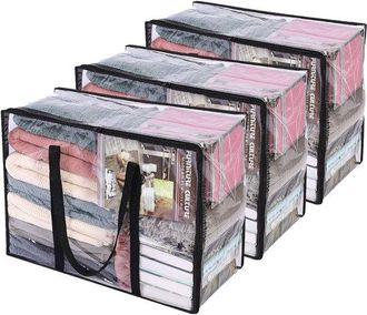 No Brand Bolsas De Almacenamiento Transparentes Para Ropa - 3 Unidades - 46x38x23 Cm - Resistentes