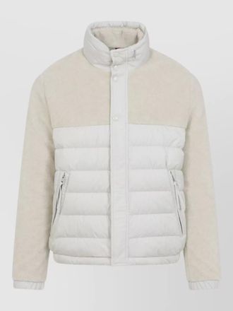 Moncler mistral high collar quilted zip pockets coat