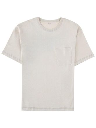 Christophe Lemaire Crew Neck Cotton-Linen Textured T-Shirt