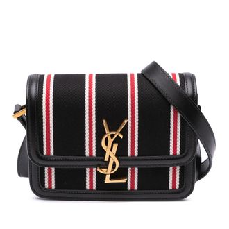 Saint Laurent Pre-owned Womens Niki Mini Bag Striped Canvas - Black Textile - One Size
