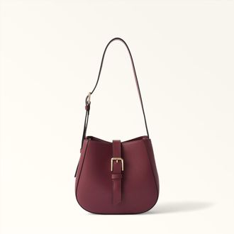 Furla Dora Bucket Bag L Red Apple Red Sidney Calf Leather Woman