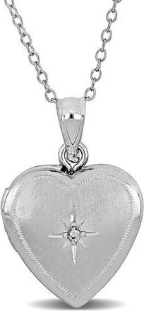 Delmar Cubic Zirconia Heart Locket Pendant Necklace in Silver at Nordstrom Rack