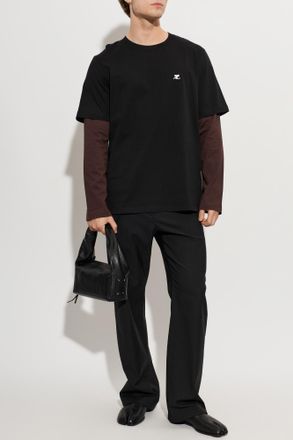 Courr&egrave;ges Long Sleeve T-shirt, Mens, Black
