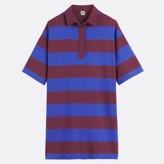 La Redoute Collections Jurk met polokraag, gestreept, kort, korte mouwen