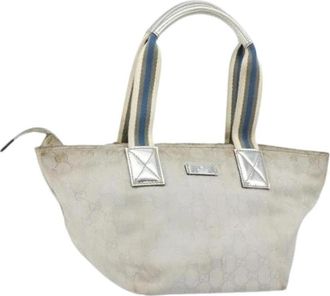 Gucci Pre-owned Vintage Canvas Handbag - Dames - Vintage Handtas - Beige - ONE Size - Vintage