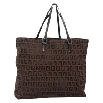 Fendi Pre-owned Tote Bags, female, Brown, Size: ONE SIZE Pre-owned Canvas fendi-bags