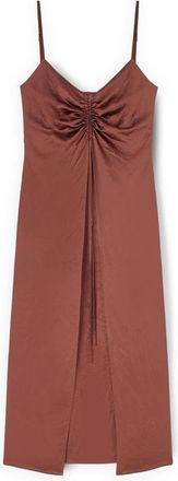 Motivi Midi Kleedjes - Dames - Feestkleedjes - Bruin - 2XL - Satijn - Kleedjes