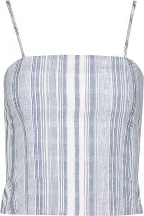 Bishop + Young Womens Santa Maria Top In Blue White Stripe