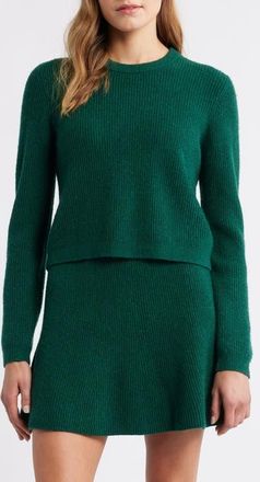 French Connection Vhari Rib Knit Top in Evergreen at Nordstrom, Size X-Small