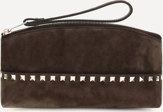 Valentino Garavani Pochette Rockstud in suede Woman UNI