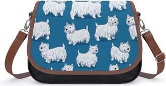 Generic White Highland Terrier Dog Fashion Womens Crossbody Bags Novelty Handbag Shoulder Bag Purse