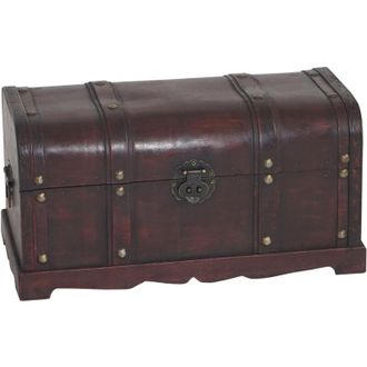 Hhg non utilizzato] Baule forziere Valencia decorativo legno bordi arrotondati 29x57x30cm versione l