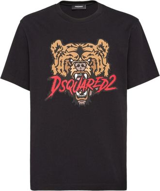Dsquared2 Black graphic-print cotton T-shirt