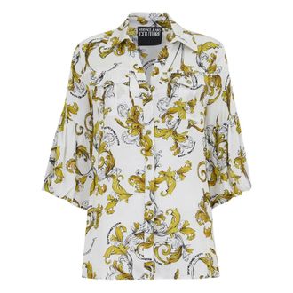 Versace Jeans Couture Overhemden, Dames, Veelkleurig, S, Witgoud Ballon Plachet