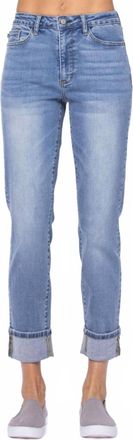 Judy Blue Hi Waist Vintage Wash Boyfriend Jeans In Medium Blue