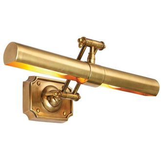 Loops 20 Adjustable Swing Arm Wall Picture Light Solid Brass Hanging Display Lamp in Metallics
