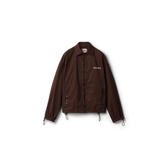 Miu Miu Washed Gabardine Blouson Jacket, Woman, Ebony, Size 36