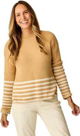 Carve Designs Olivia Plush Sweater in Camel Stripe at Nordstrom, Size Xx-Small