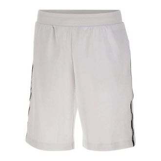 Emporio Armani Casual Shorts, male, White, Size: XL Logo Series Cotton-Blend Interlock Bermuda Shorts