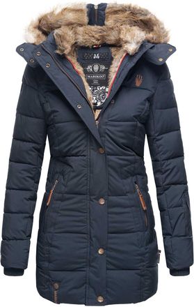 Marikoo dames winterjas met capuchon & imitatiebont voering