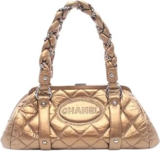 Chanel Pre-owned Matelasse Leren Handtas - Dames - Vintage Handtas - Beige - ONE Size - Leer - Vintage