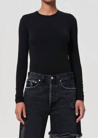 A Gold E Aura Long Sleeve Bodysuit In Black
