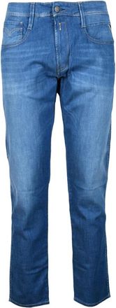 Replay Denim Jeans met Unieke Stofmix - Heren - Slim Fit Jeans - Blauw - W36 - Denim - Jeans