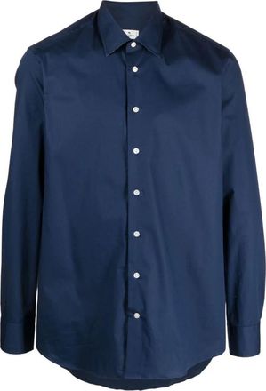Etro Roma Oxford Katoenen Overhemd - Heren - Casual Overhemden - Blauw - M - Katoen - Overhemden
