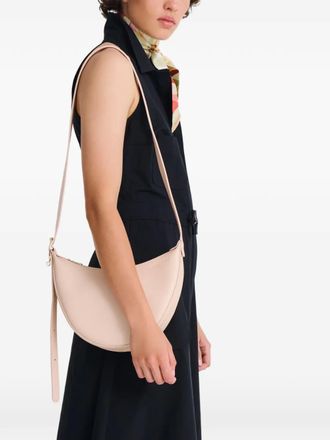 Longchamp Borsa a tracolla Le Foulonn&eacute; piccola in pelle pieno fiore - Rosa