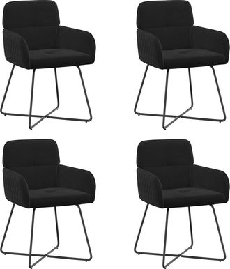 vidaXL Sillas De Comedor 4 Uds. Terciopelo Negro 59 X 56,5 X 86 Cm Vidaxl