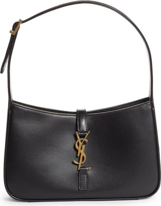 Saint Laurent Le 5 &agrave; 7 Leather Hobo in Nero at Nordstrom