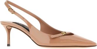 Dolce & Gabbana Patent Leather Slingback Heel - Beige