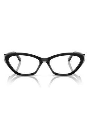 Versace 53mm Cat Eye Optical Glasses in Black at Nordstrom