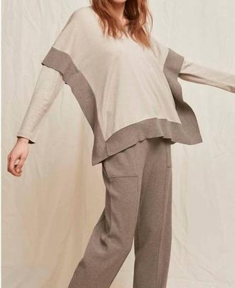 Ams Pure Kiev Sweater In Tan/brown