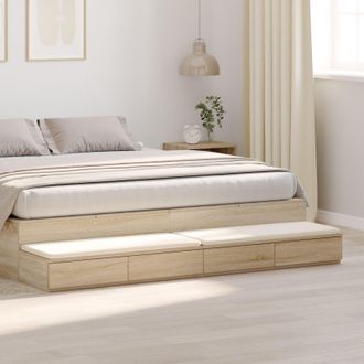 Berkfield Home Bed Drawers Sonoma Oak 200x36, 5x16, 5 cm Engineered Wood in Beige